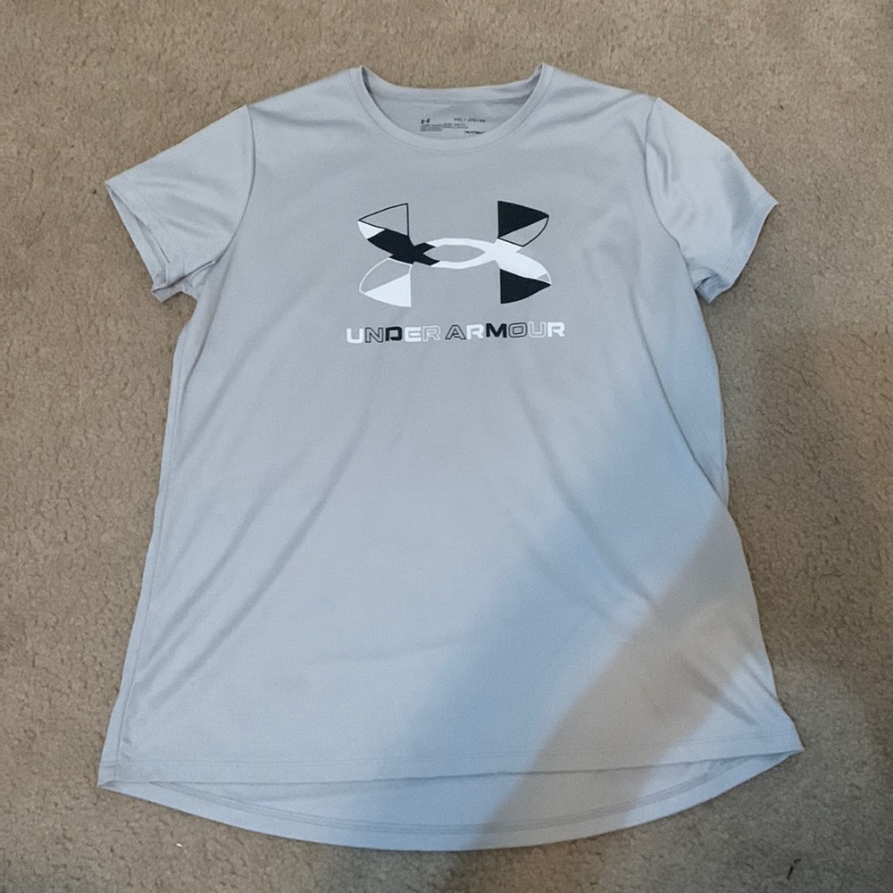 Short sleeve , black , white , and grey , under armour shirt